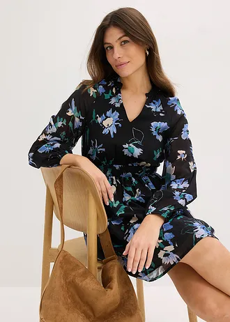 Robe imprimée • noir floral • Boutique bonprix
