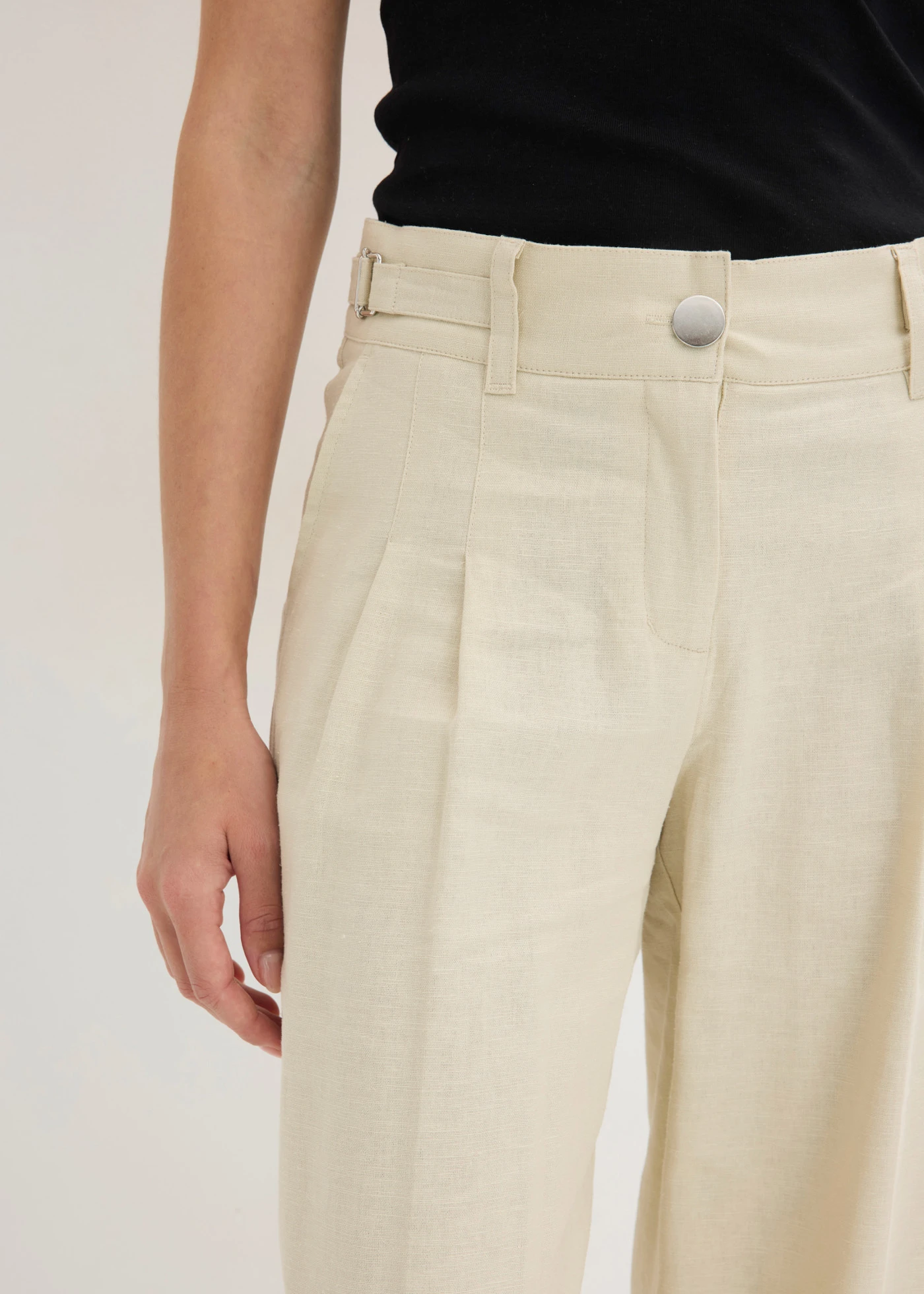 Palazzo broek in een lichte linnenmix • sand • bonprix online shop