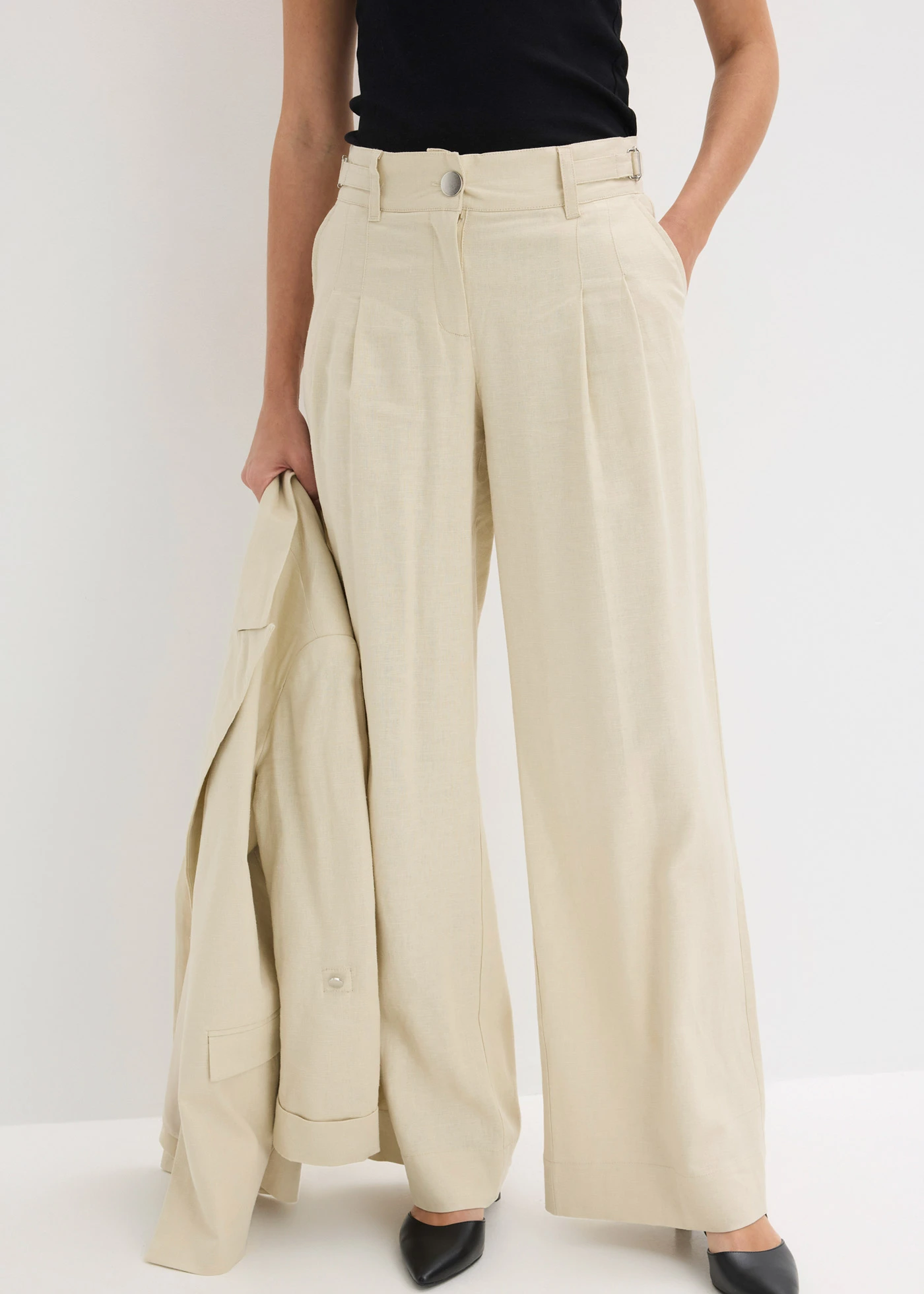 Pantalon palazzo léger • sable clair • Boutique bonprix