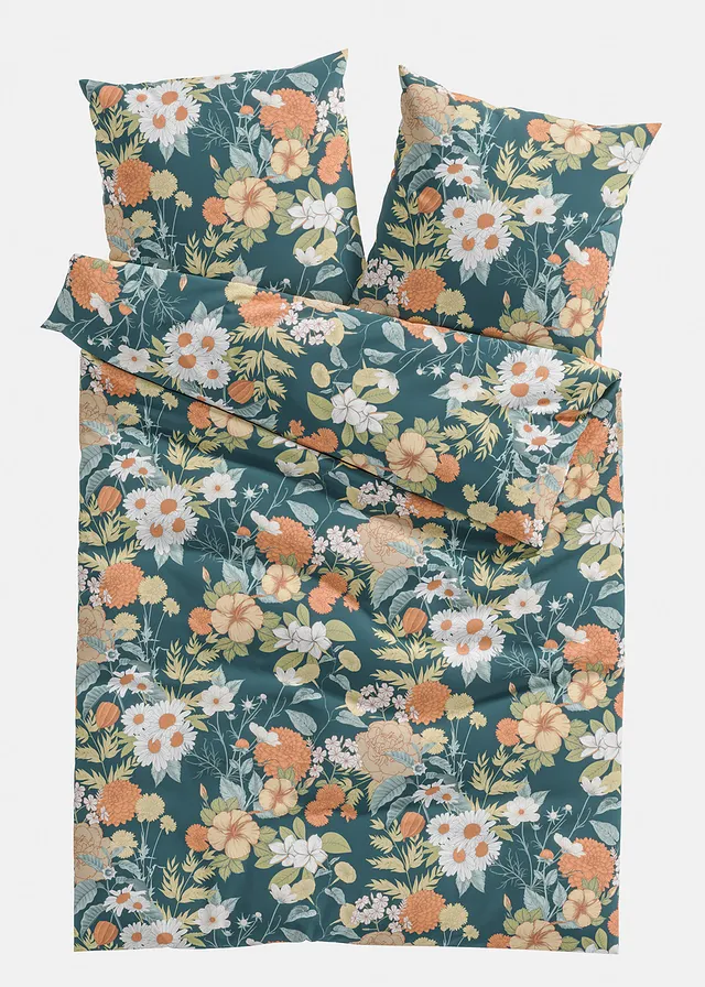 Dekbedovertrek in een katoenmix • groen • bonprix online shop