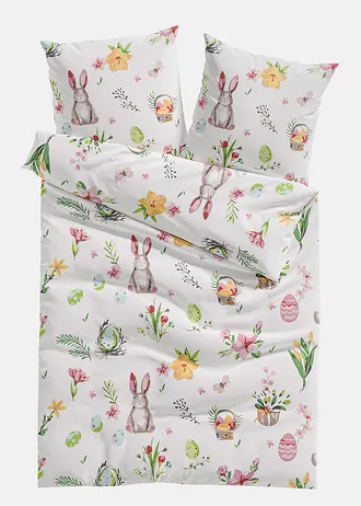 Parure de lit en coton mélangé • blanc • Boutique bonprix