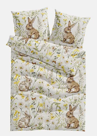 Parure de lit en coton mélangé • crème • Boutique bonprix