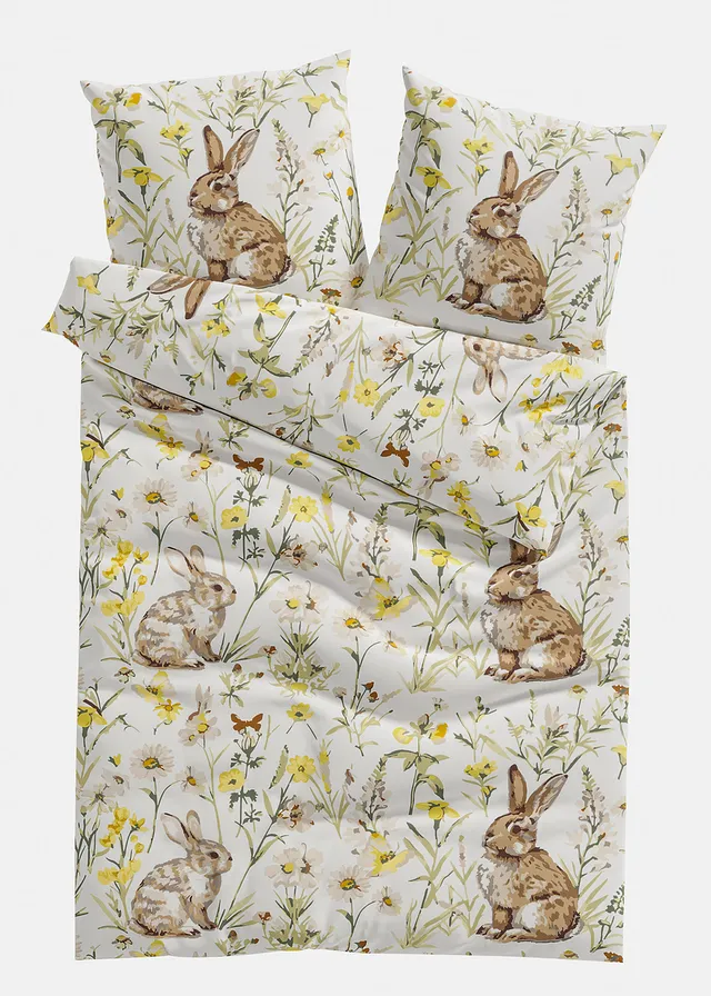 Lenjerie de pat din mix de bumbac • crem • magazin bonprix