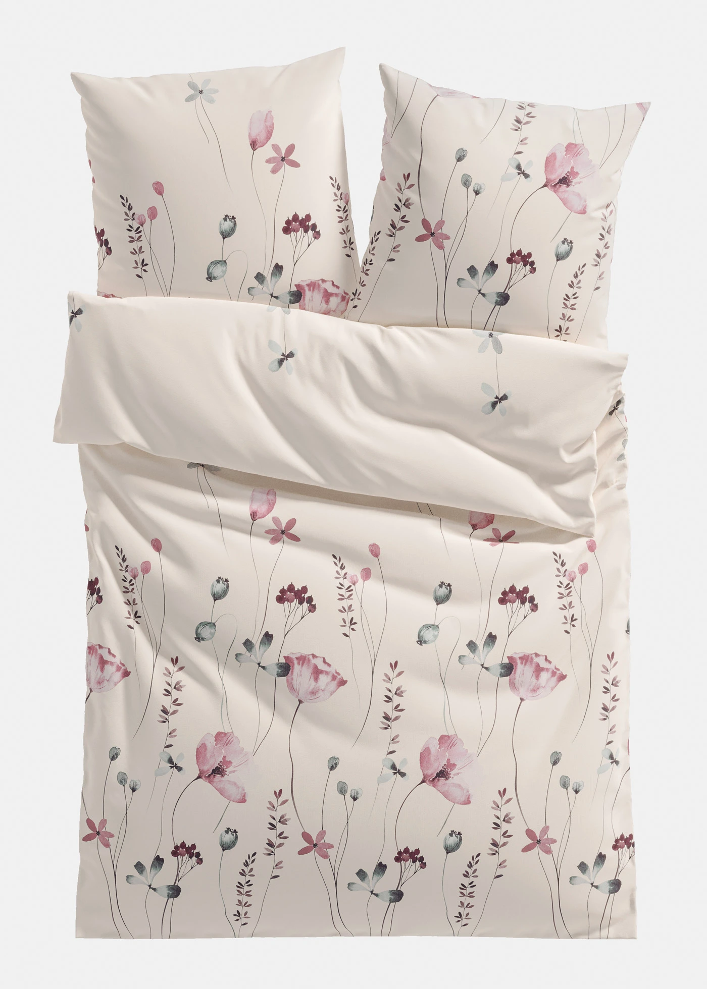 Linon dekbedovertrek • wit-roze • bonprix online shop