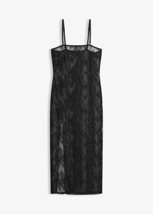 Kanten jurk met afneembare bandjes • zwart • bonprix online shop