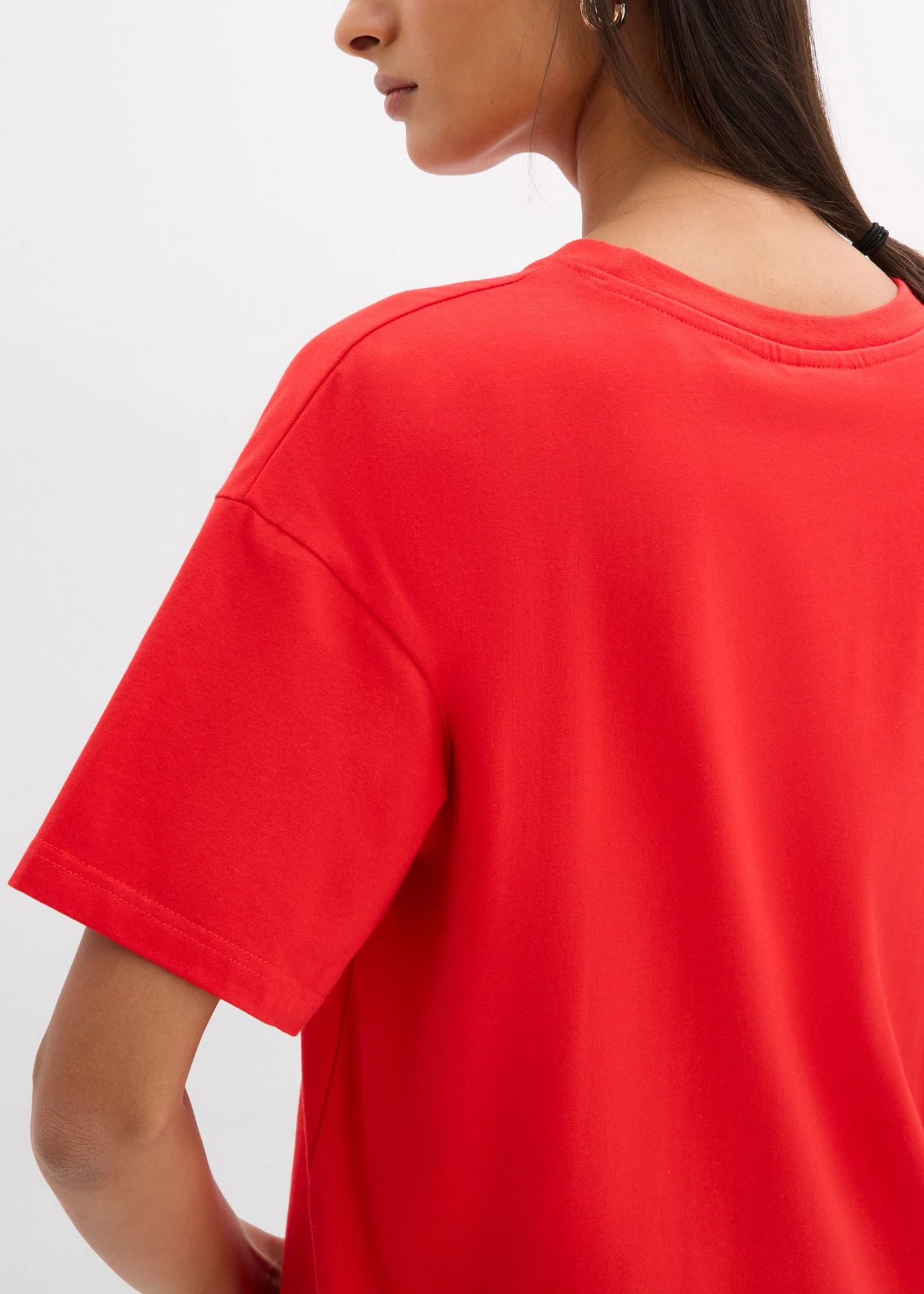 T-shirt oversize en coton extensible • fraise-rose cristal imprimé • Boutique bonprix