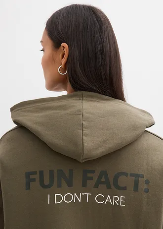 Hanorac oversize din bumbac organic 100% • oliv închis • magazin bonprix