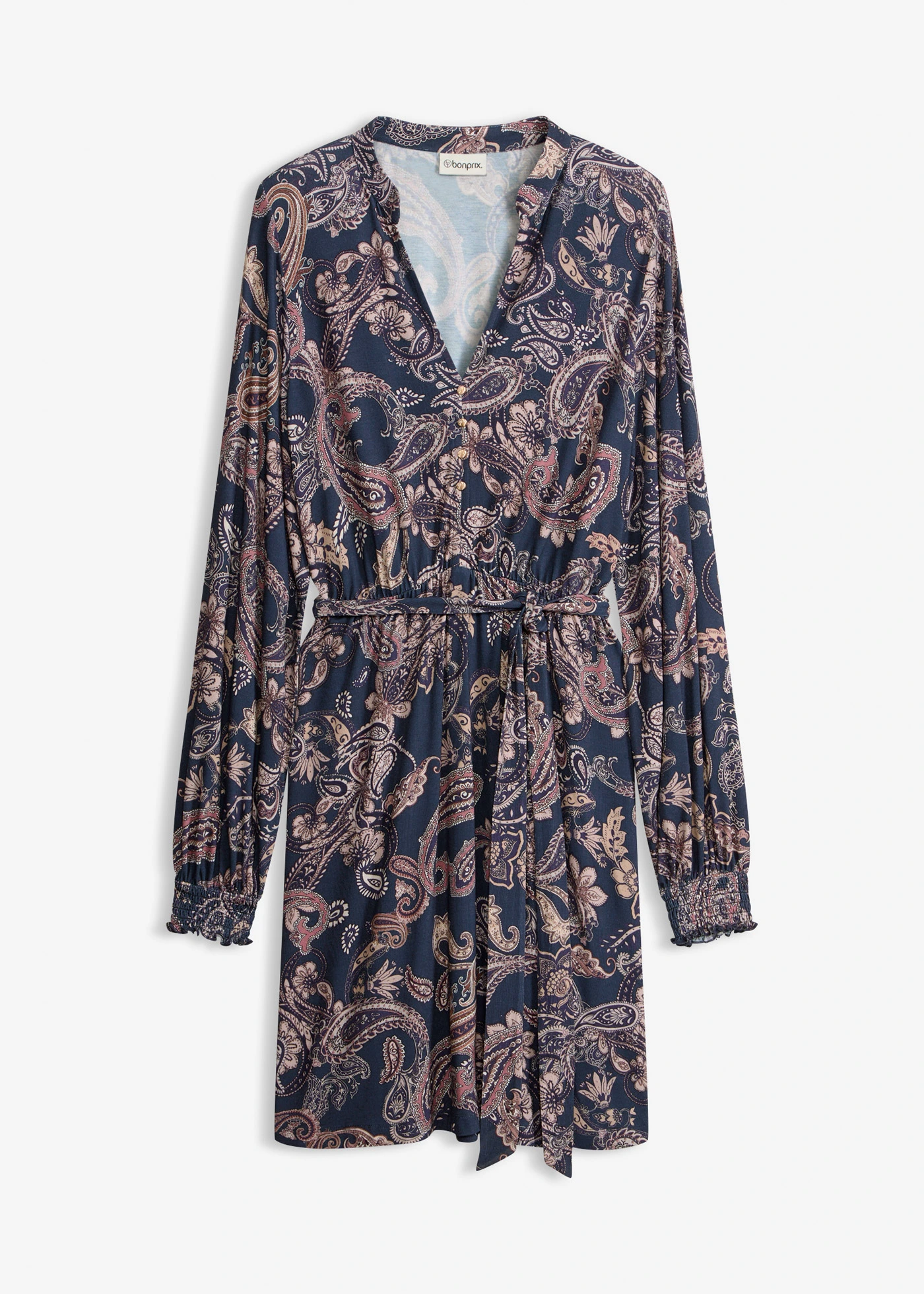 Robe en jersey • bleu foncé paisley • Boutique bonprix