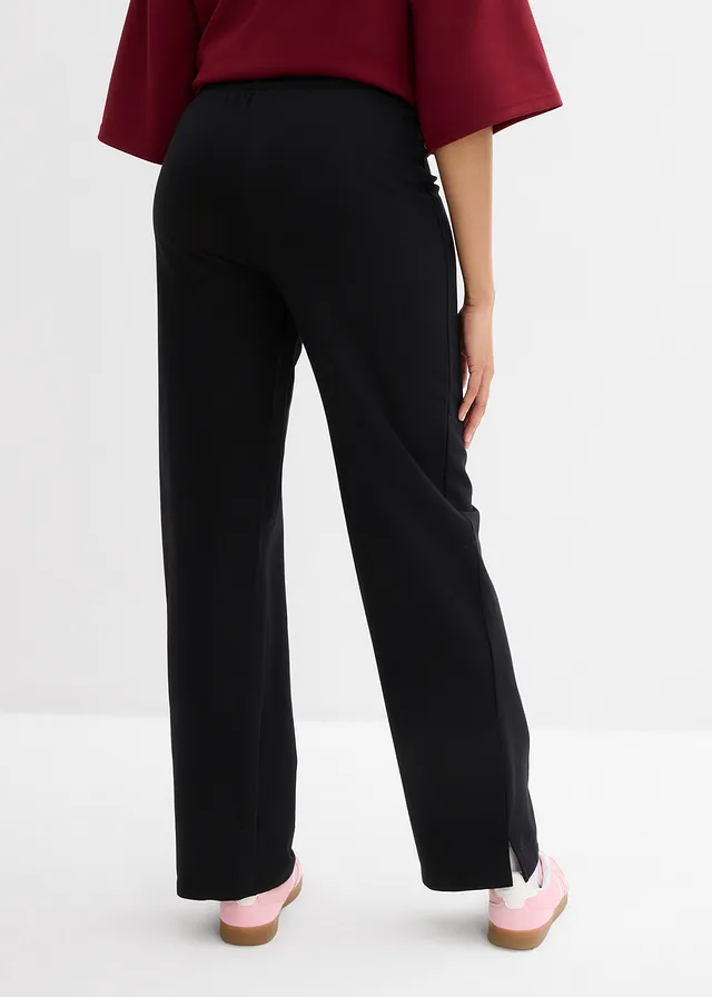 Pantalon de jogging large 100% coton, Couleur: noir