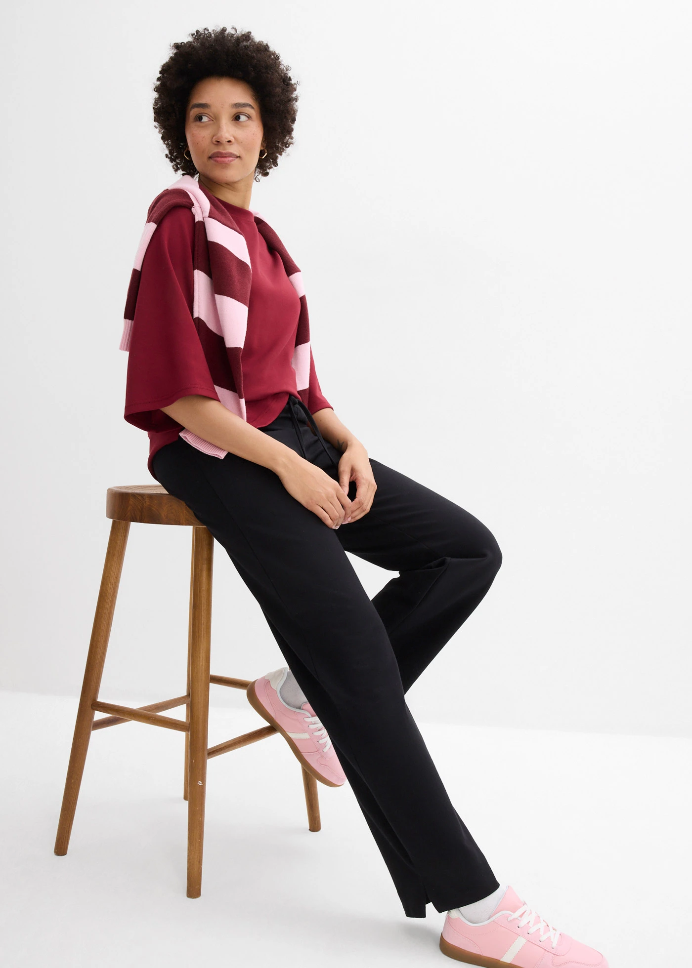 Pantaloni casual 100% din bumbac organic • negru • magazin bonprix