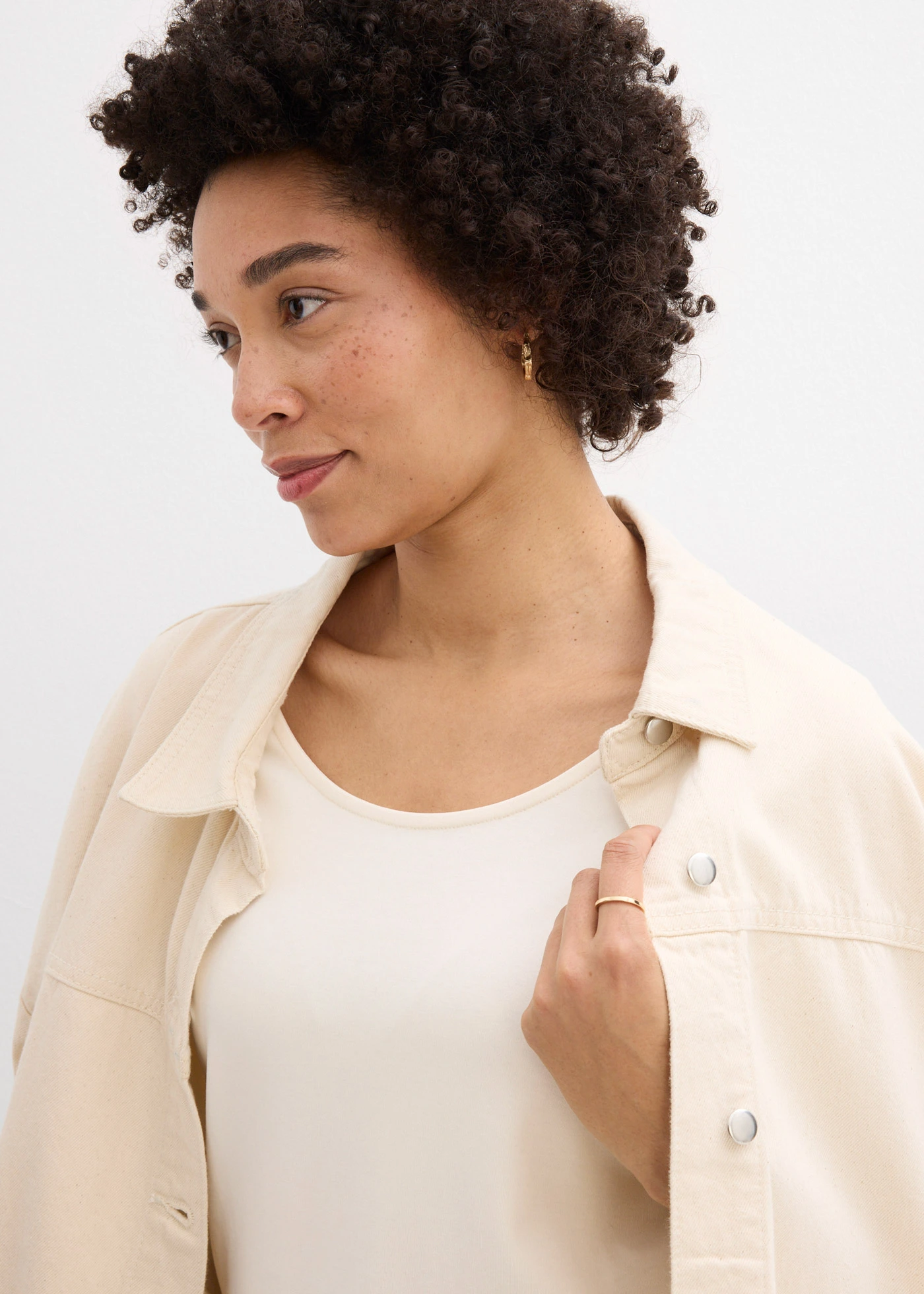 Heavy jersey shirt met 3/4 mouwen van puur biologisch katoen • parelwit • bonprix online shop