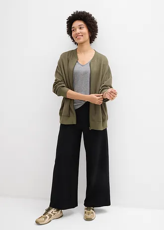 Bluză cu mânecă 3/4 din jerse gros 100% din bumbac organic • gri melanj melanj • magazin bonprix