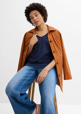 Heavy jersey shirt met 3/4 mouwen van puur biologisch katoen • donkerblauw • bonprix online shop