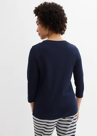 Lot de 3 T-shirts en jersey coton épais • anthracite chiné-bleu foncé-gris chiné • Boutique bonprix