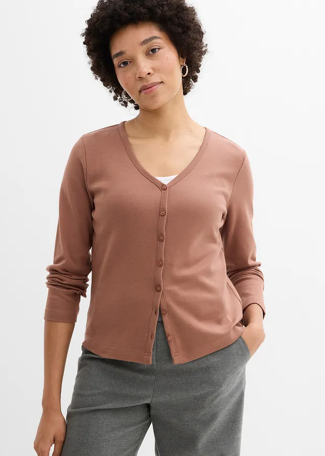 Heavy jersey vest van biologisch katoen, Kleur: kastanjebruin