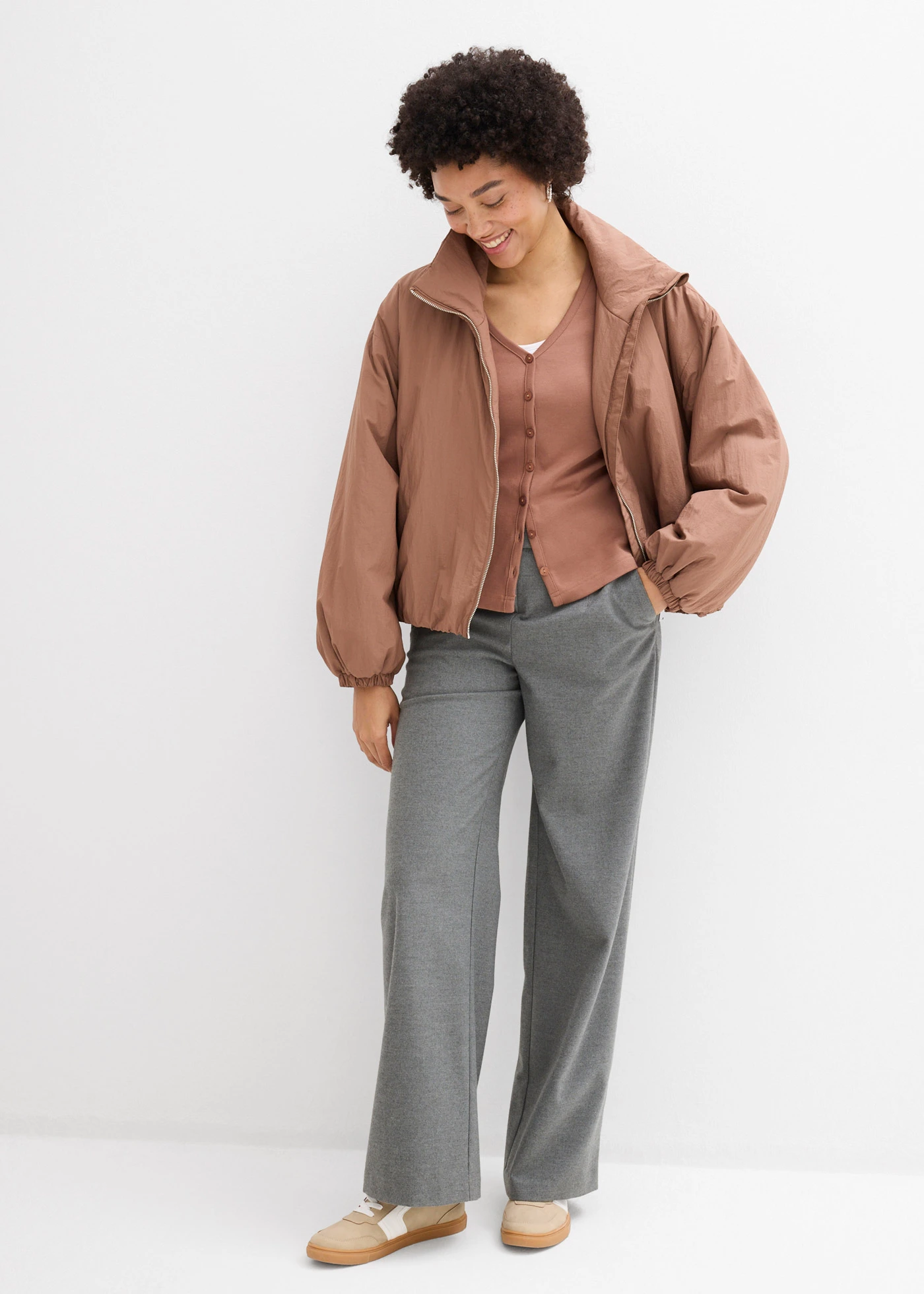 Gilet en jersey épais 100% coton • marron • Boutique bonprix