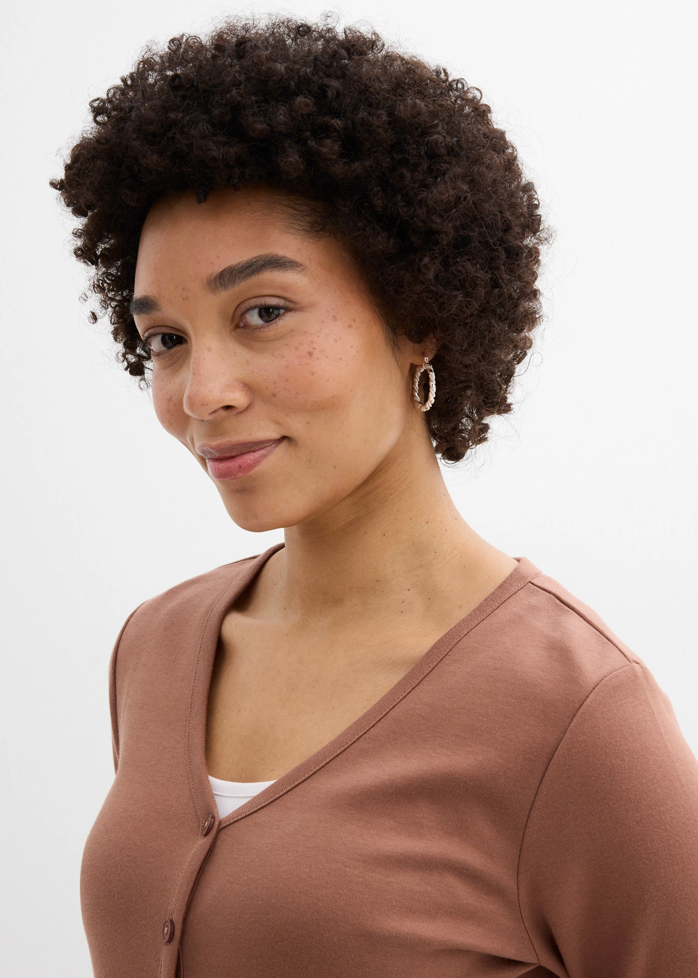 Úpletový sveter Heavy Jersey, z čistej bio bavlny • gaštanovo hnedá • obchod bonprix