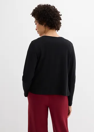 Jachetă din jerse gros 100% din bumbac organic • negru • magazin bonprix