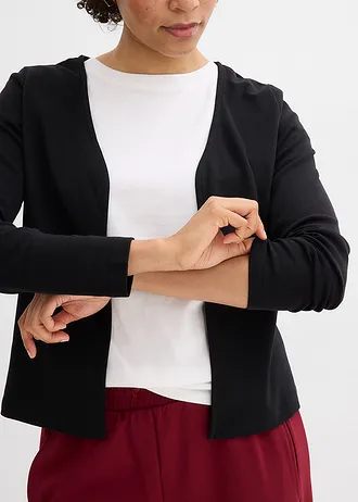 Jachetă din jerse gros 100% din bumbac organic • negru • magazin bonprix