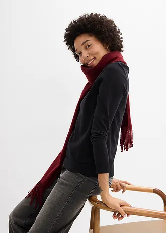 Pulover din tricotaj fin • negru • magazin bonprix