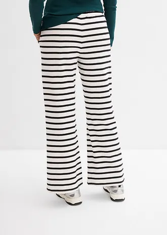 Sweatpants met biologisch katoen • zwart-wolwit gestreept • bonprix online shop