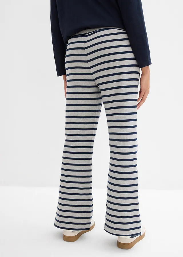 Sweatpants met biologisch katoen • lichtgrijs gemêleerd-donkerblauw gestreept • product-page.page-title-suffix