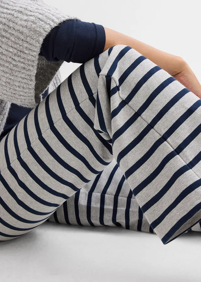 Sweatpants met biologisch katoen • lichtgrijs gemêleerd-donkerblauw gestreept • product-page.page-title-suffix
