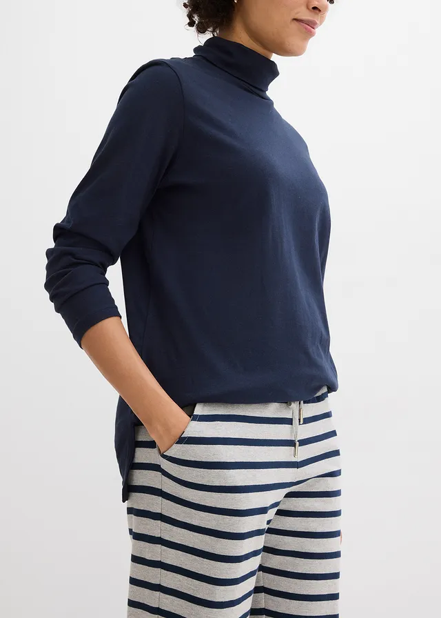 Sweatpants met biologisch katoen • lichtgrijs gemêleerd-donkerblauw gestreept • product-page.page-title-suffix