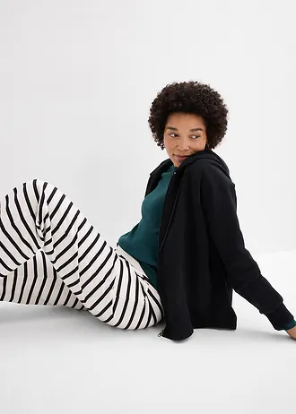 Sweatpants met biologisch katoen • zwart-wolwit gestreept • bonprix online shop