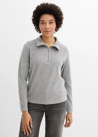 Longsleeve van badstof • lichtgrijs gemêleerd • bonprix online shop