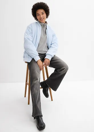 Longsleeve van badstof, Kleur: lichtgrijs gemêleerd