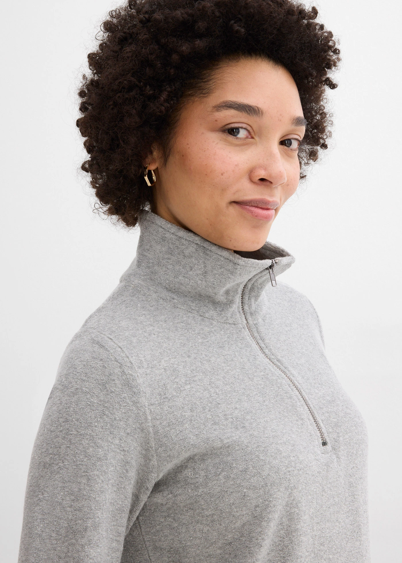 Longsleeve van badstof • lichtgrijs gemêleerd • bonprix online shop