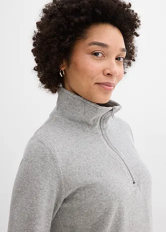 Frottír hosszú ujjú póló • világosszürke melírozott • bonprix áruház