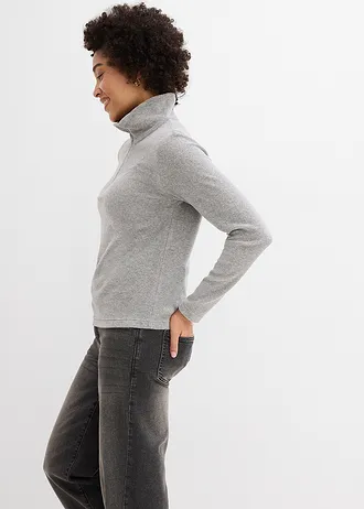 T-shirt manches longues en éponge • gris clair chiné • Boutique bonprix