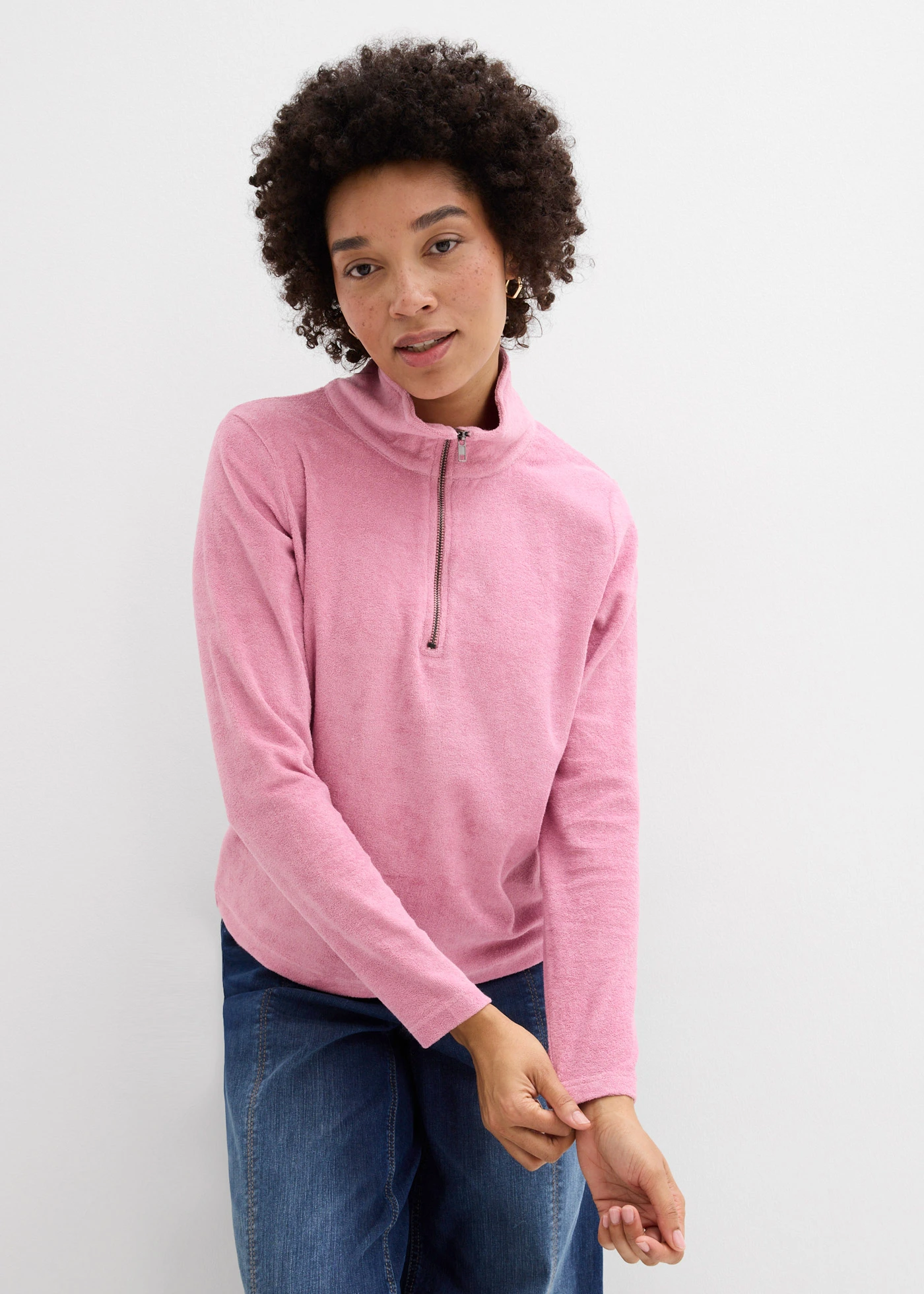 T-shirt manches longues en éponge • mauve • Boutique bonprix