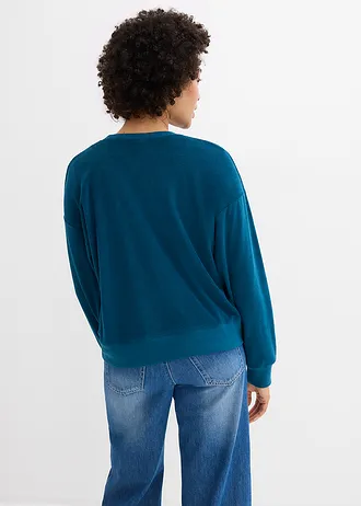 Longsleeve van badstof • blauwpetrol • bonprix online shop