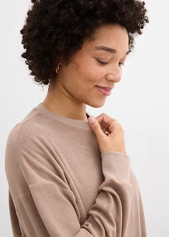 Longsleeve van badstof • taupe • bonprix online shop