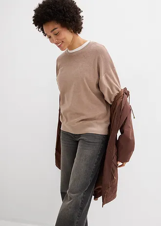 T-shirt manches longues en éponge • taupe • Boutique bonprix