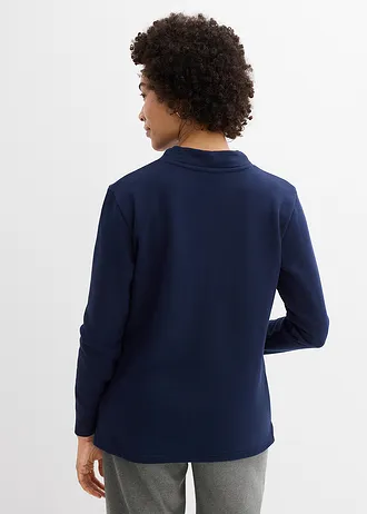 Sweater met split, Kleur: donkerblauw