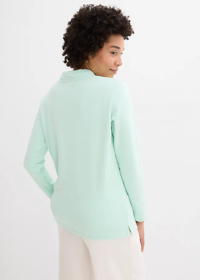 Sweat-shirt avec base fendue, Couleur: menthe clair