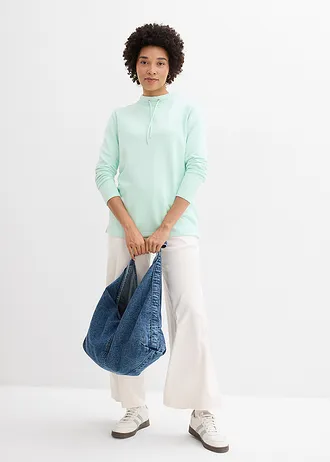 Bluză casual cu crăpătură • verde-mentă deschis • magazin bonprix