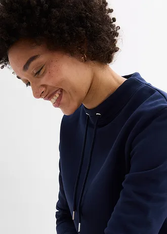 Sweat-shirt avec base fendue • bleu foncé • Boutique bonprix