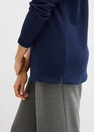 Sweater met split • donkerblauw • bonprix online shop