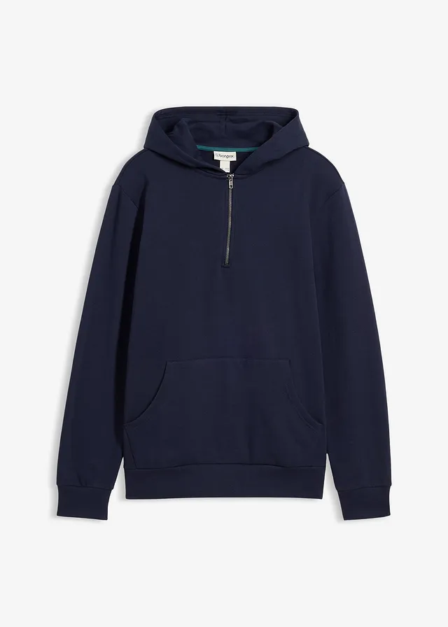 Sweat zippé à capuche 100% coton