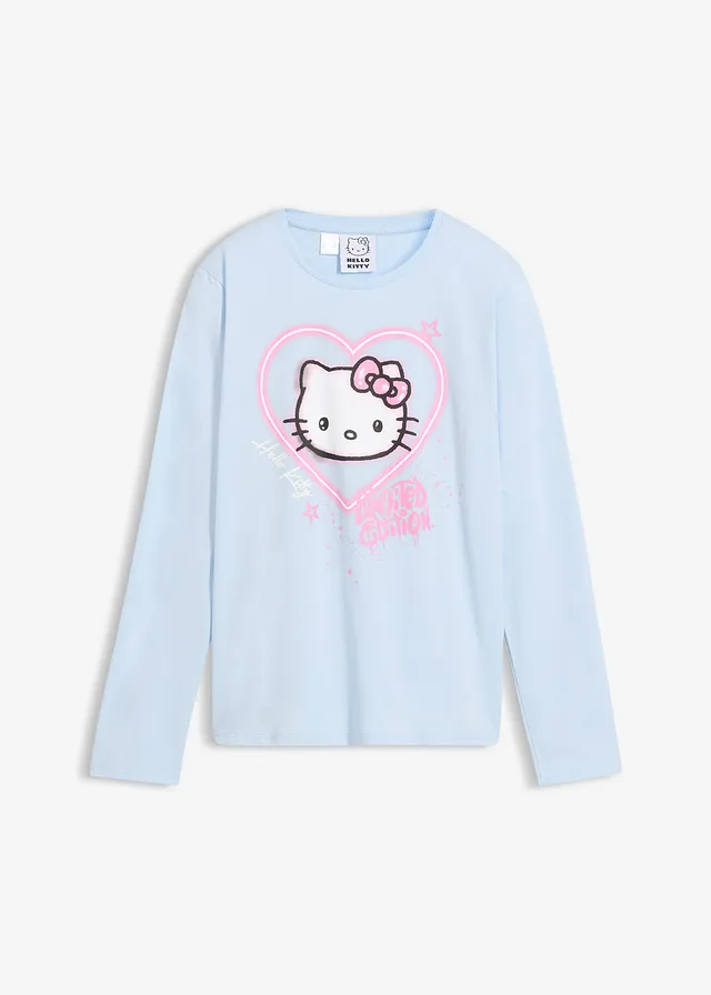 Koszulka z długim rękawem z motywem Hello Kitty, z czystej bawełny - Bonprix