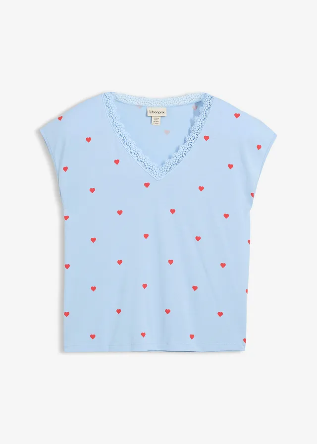 T-shirt 100% coton • bleu clair imprimé • Boutique bonprix