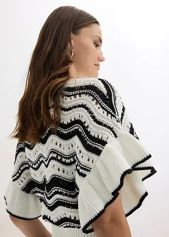 Bluză din tricotaj • ecru/negru • magazin bonprix