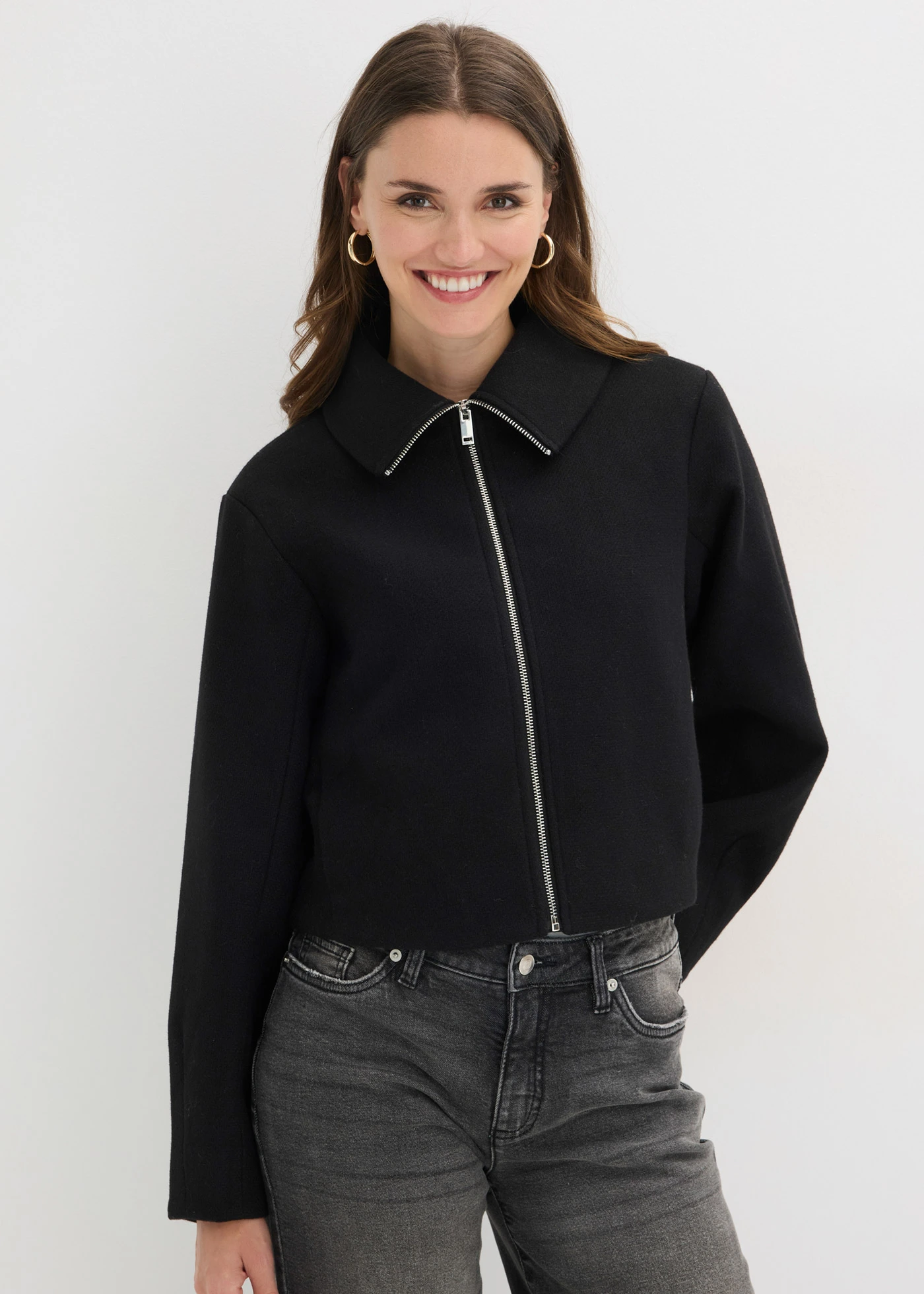 Jachetă oversize căptușită • negru • magazin bonprix