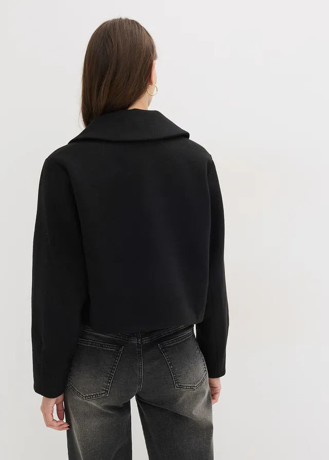 Veste oversize doublée, Couleur: noir