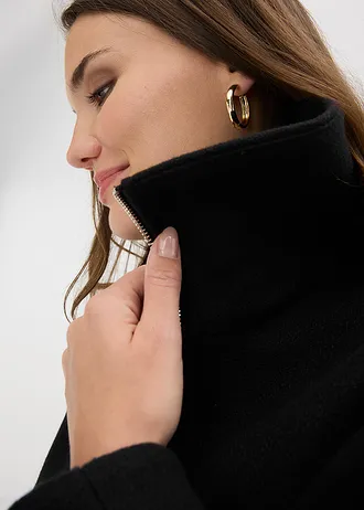 Kurtka oversize na podszewce • czarny • sklep bonprix